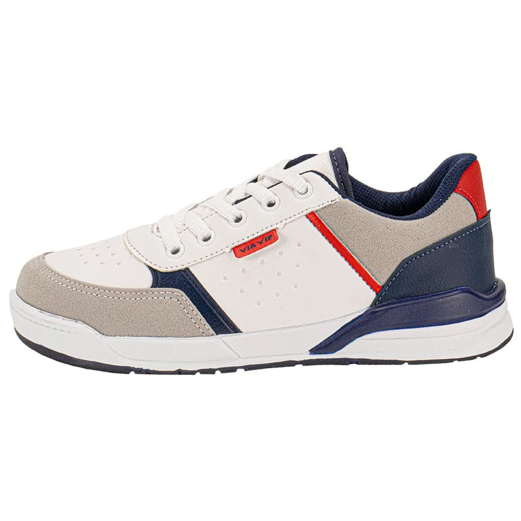 Tênis Masculino Branco Detalhes Azul - Infantil - Imagem 4