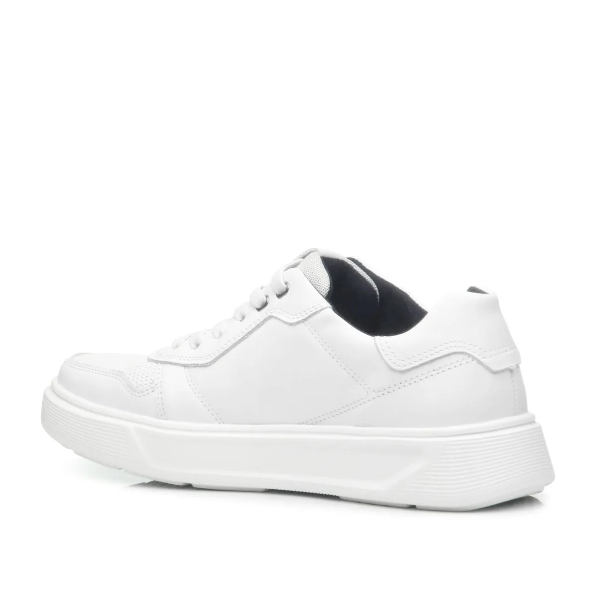 Tênis Casual Masculino em Couro - Branco - Imagem 4